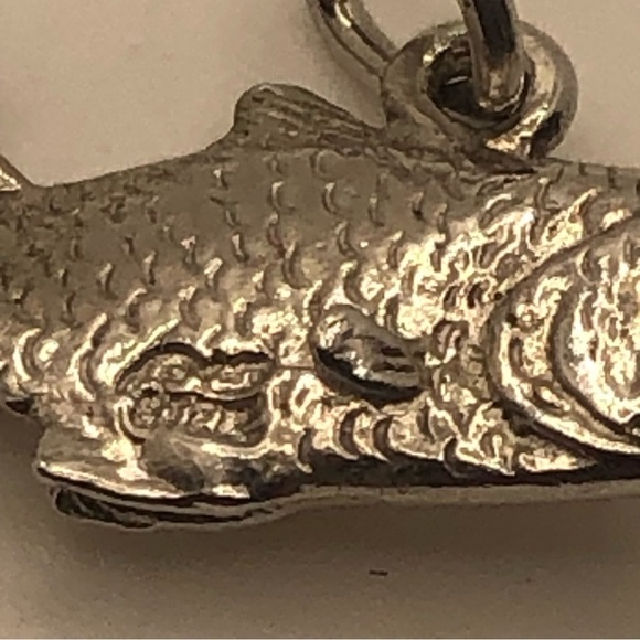 Vtg Sterling Silver BC Salmon Fish Charm Bracelet Charm / Mini Pendant .6” - Picture 3 of 4